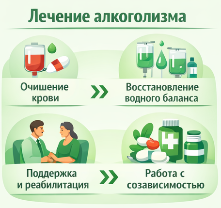 лечение алкоголизма в Янауле этапы